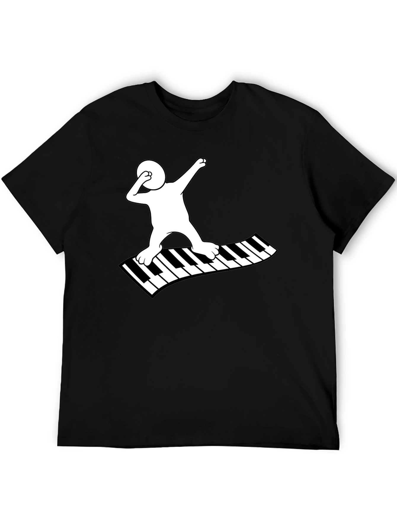 Piano Dab Black Graphic Tee Shirt
