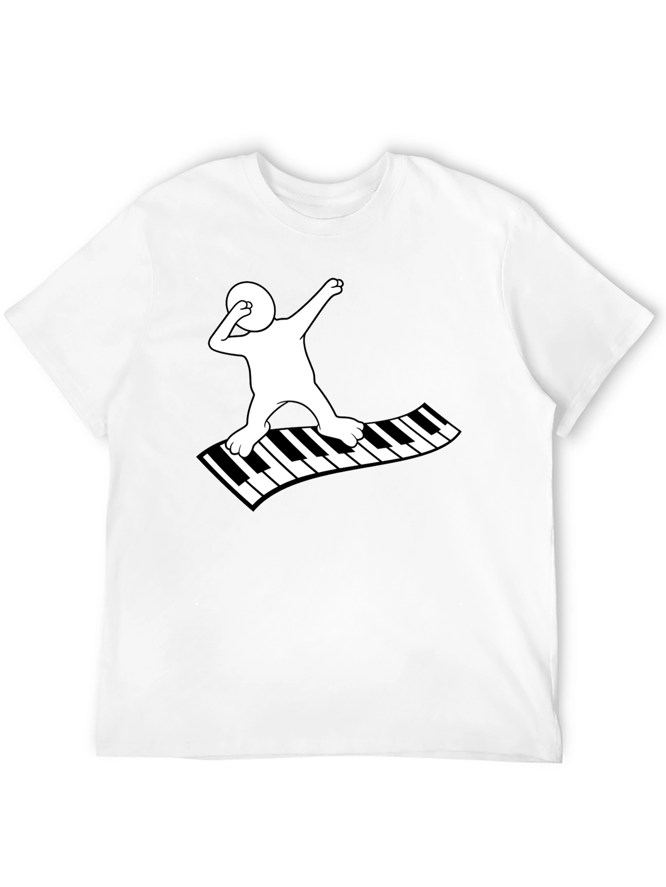 Piano Dab Black Graphic Tee Shirt