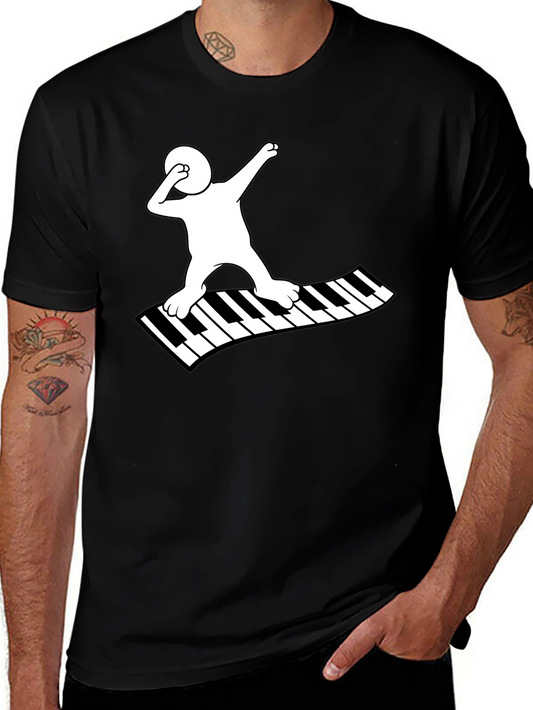 Piano Dab Black Graphic Tee Shirt