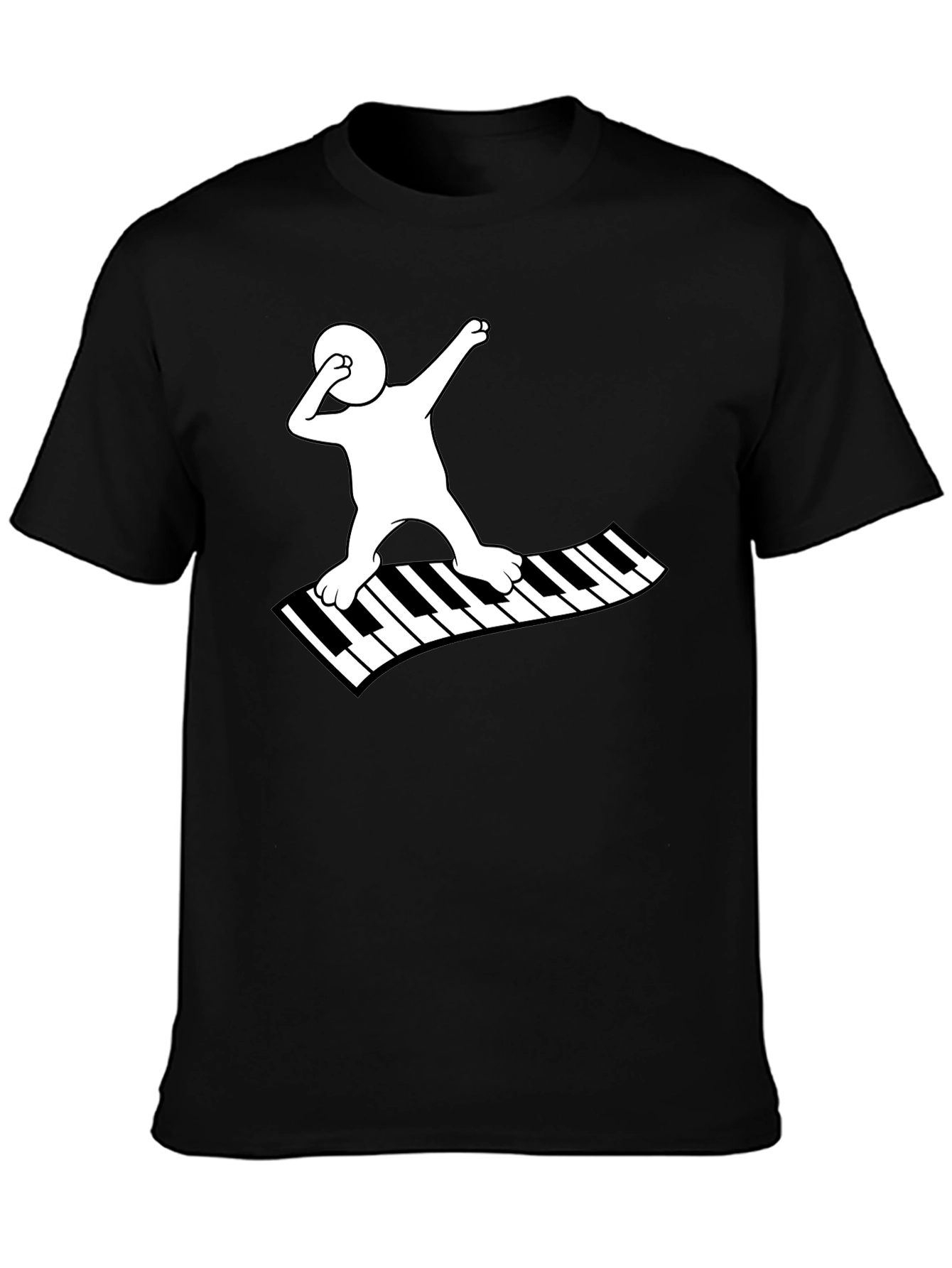 Piano Dab Black Graphic Tee Shirt