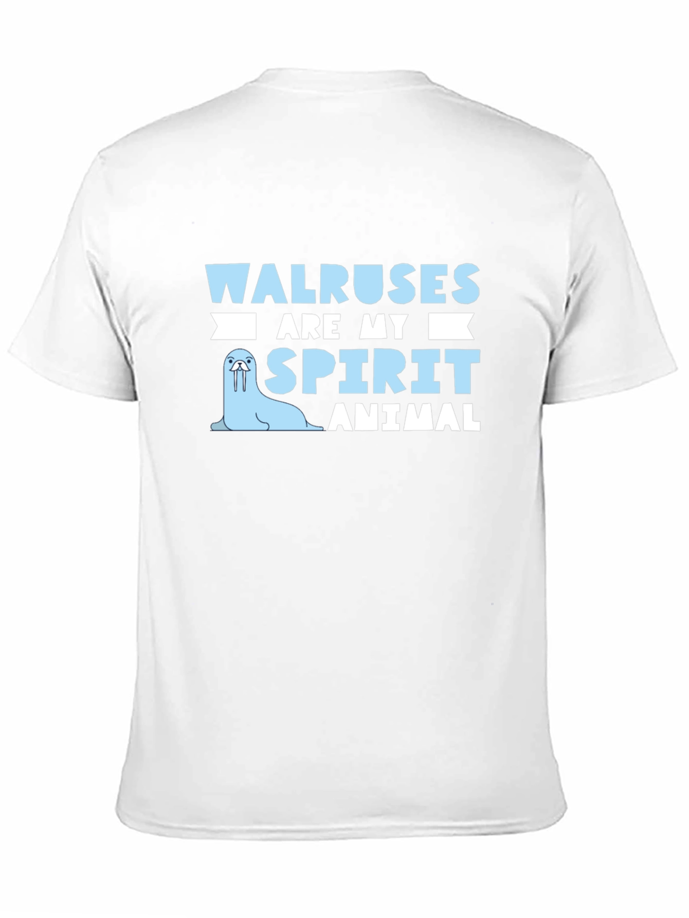 Walrus Spirit Animal Graphic Tee - Black Cotton T-Shirt