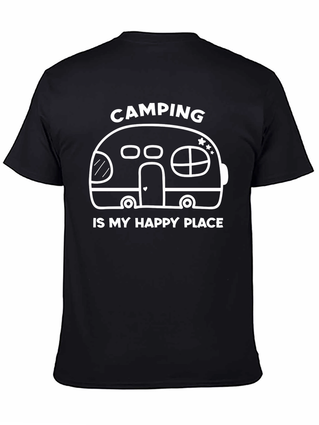 Camping is My Happy Place Black Graphic Tee