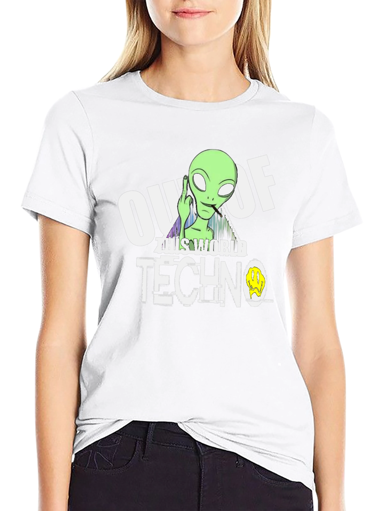 Out Of This World Techno Alien Graphic Tee