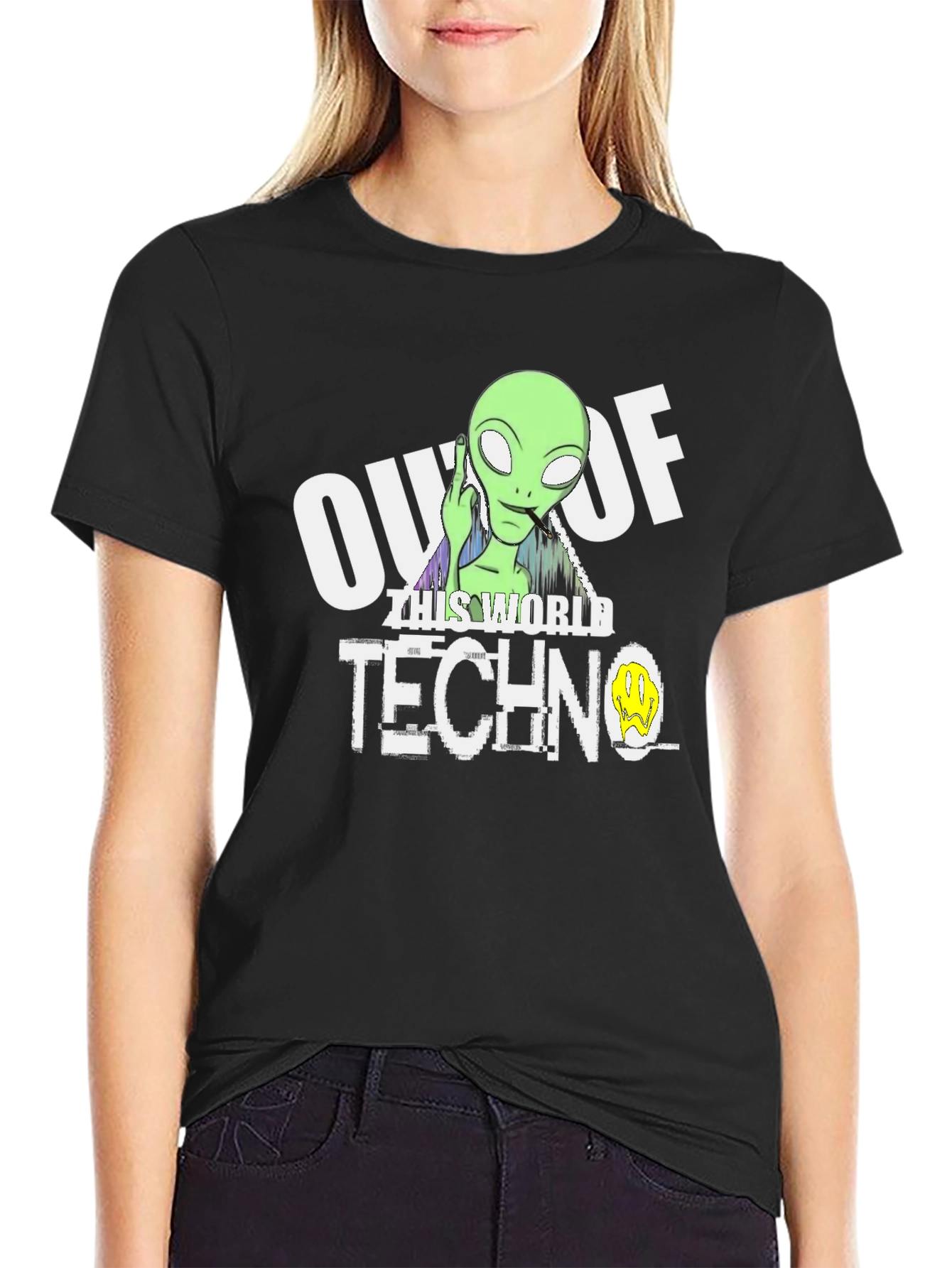Out Of This World Techno Alien Graphic Tee