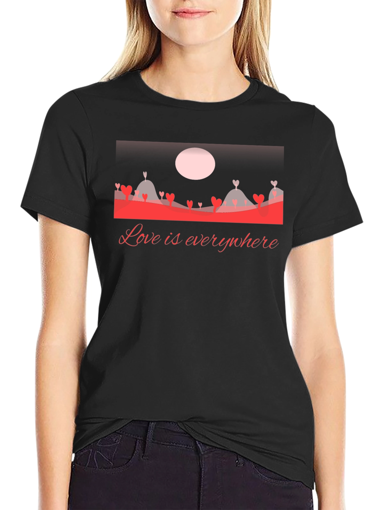 Love Everywhere Graphic T-Shirt - Black