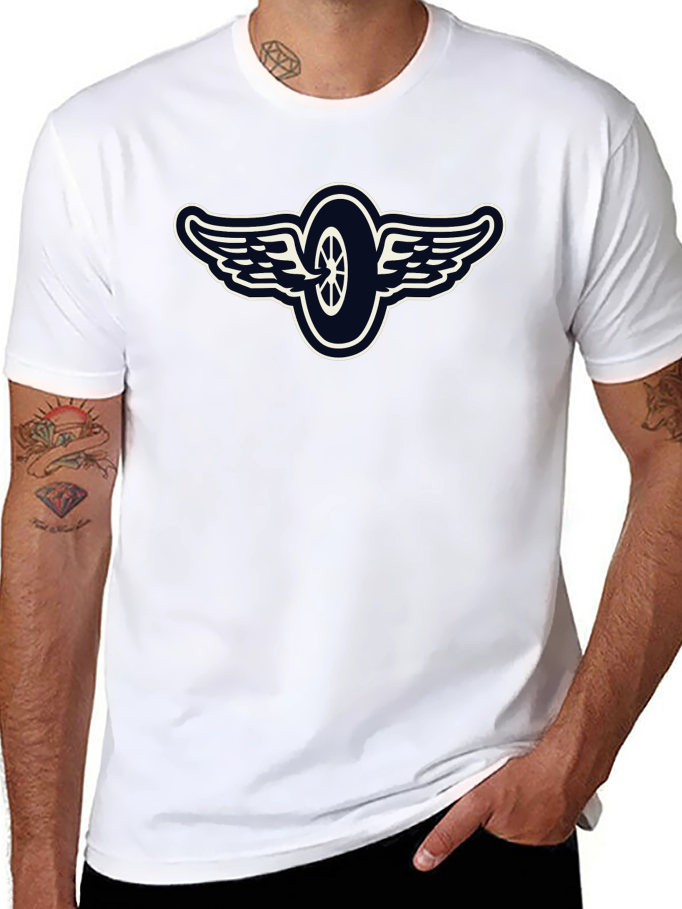 Winged Wheel Graphic T-Shirt - Black
