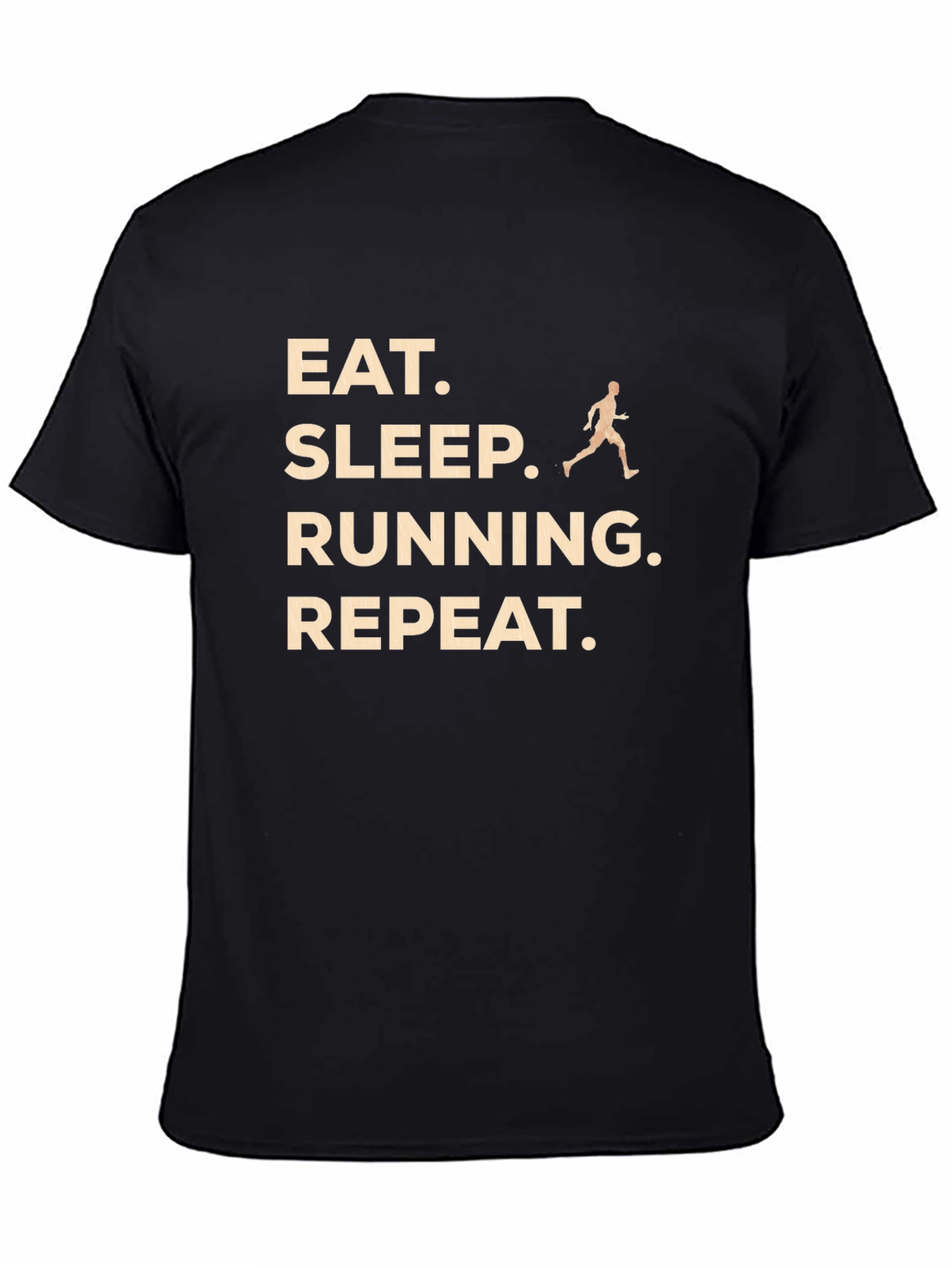 Eat Sleep Running Repeat Black Graphic T-Shirt