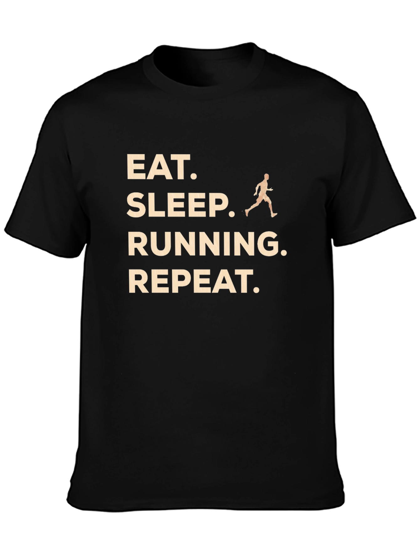 Eat Sleep Running Repeat Black Graphic T-Shirt