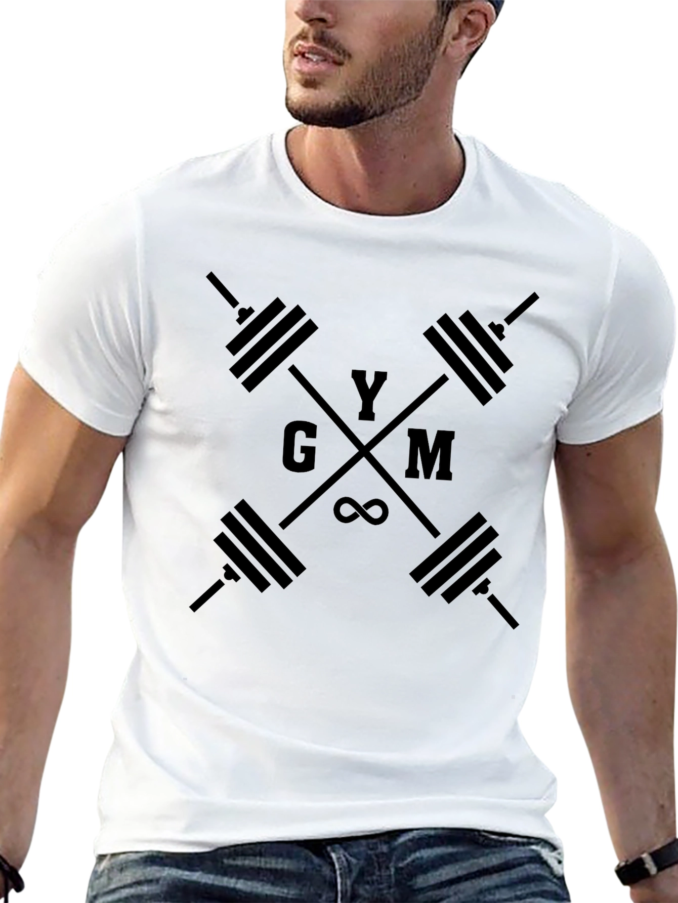 Gym Motivation Black T-Shirt Fitness Weightlifting Workout Design