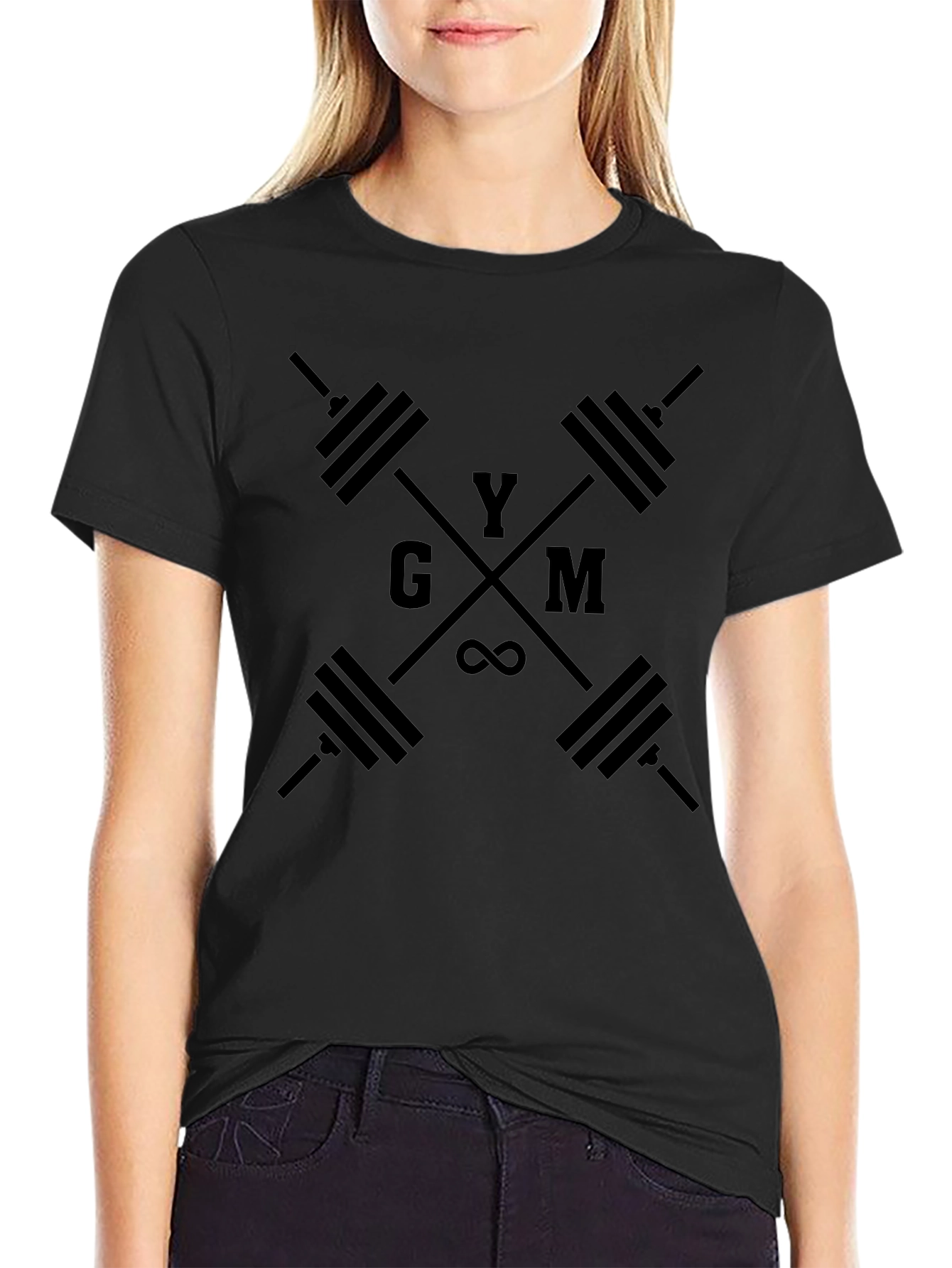 Gym Motivation Black T-Shirt Fitness Weightlifting Workout Design