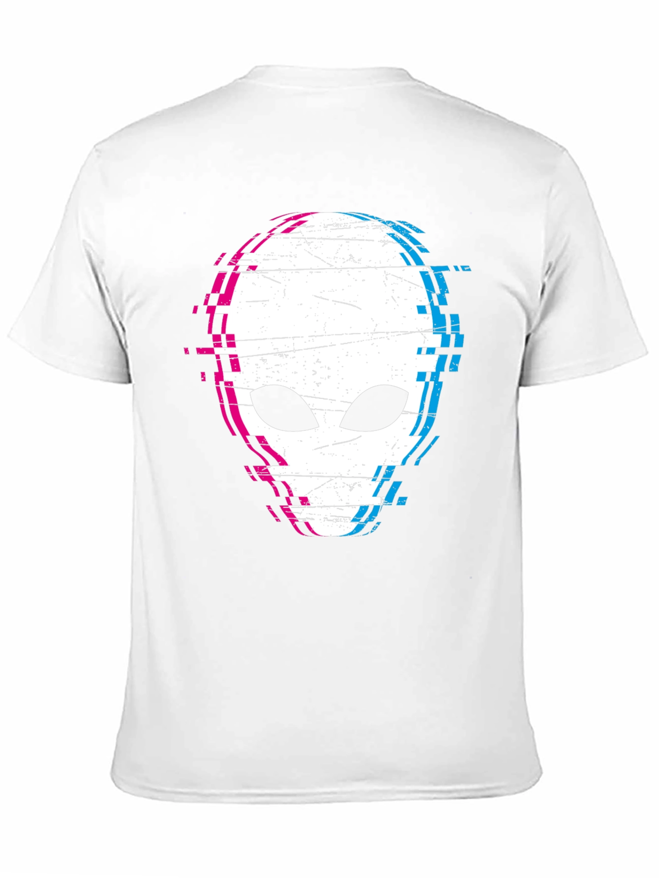 Glitch Alien Graphic Tee - Black Cotton Blend Shirt