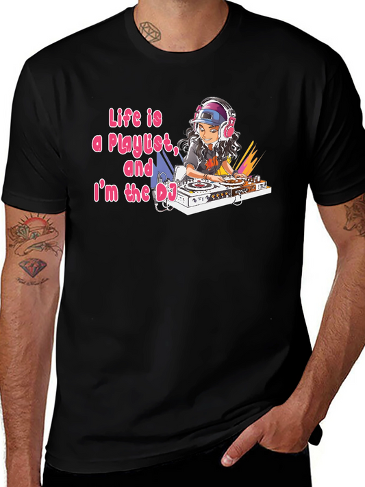 Life is a Playlist DJ Graphic Tee - Black