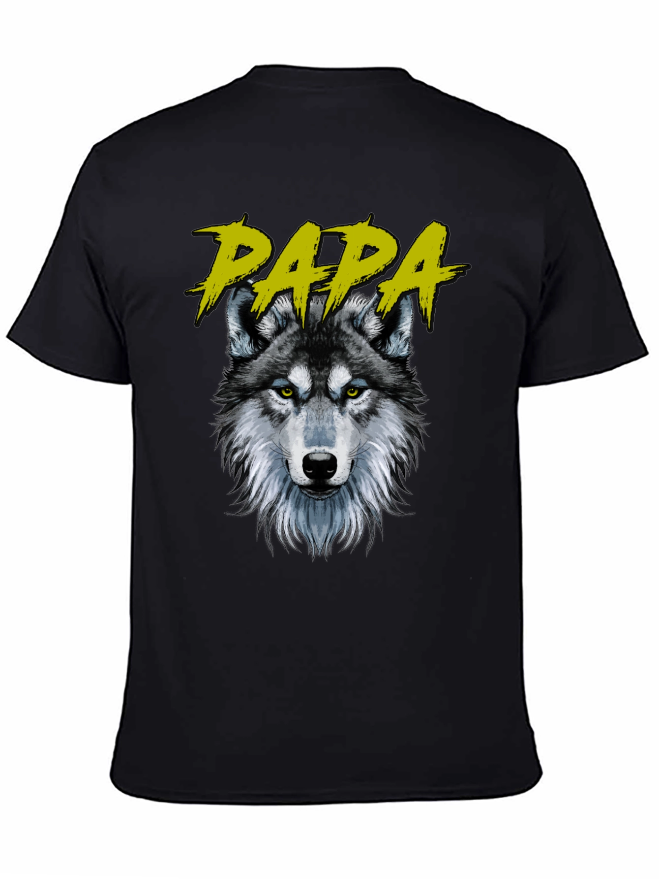 Papa Wolf Graphic T-Shirt - Black Cotton Tee