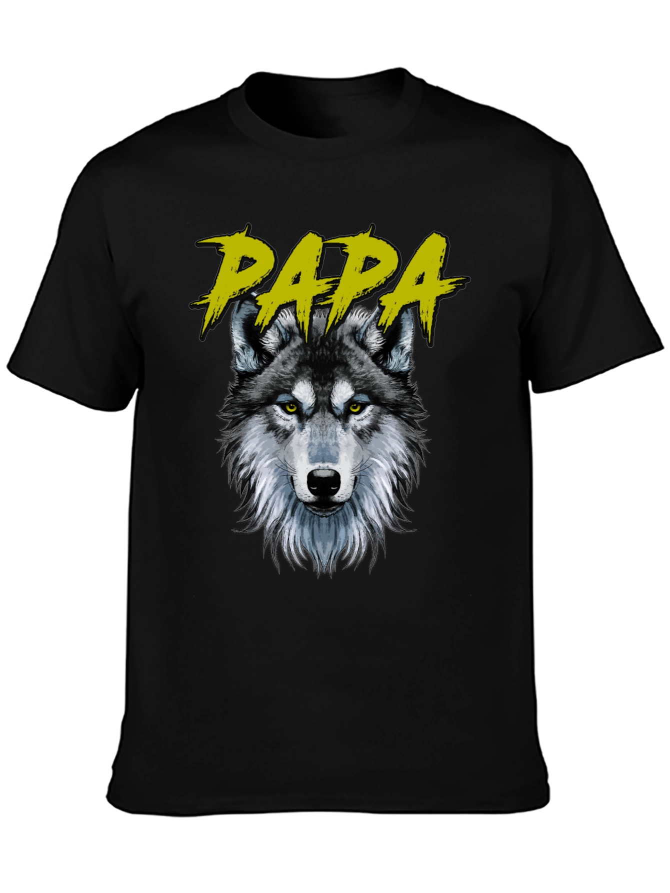 Papa Wolf Graphic T-Shirt - Black Cotton Tee