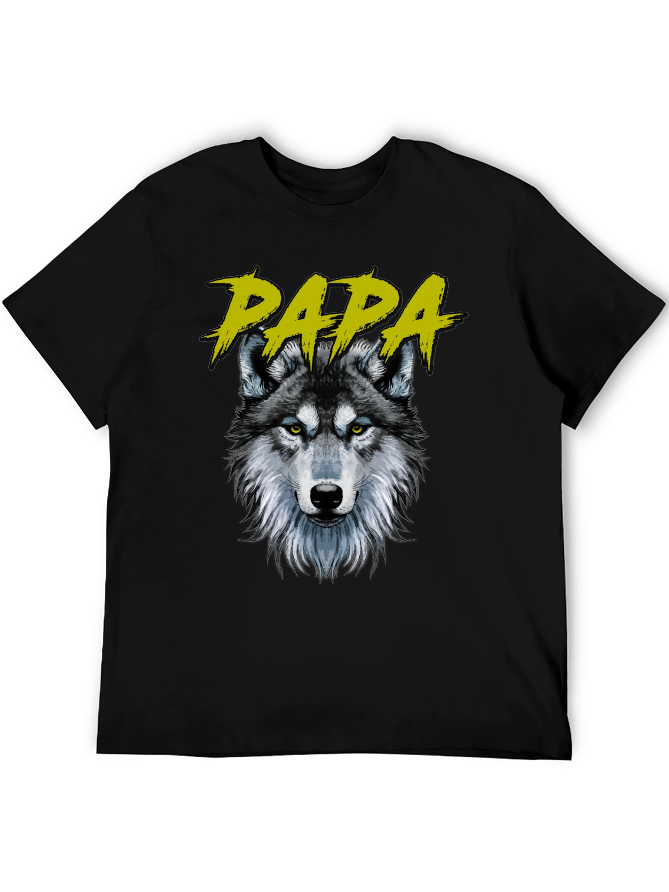 Papa Wolf Graphic T-Shirt - Black Cotton Tee