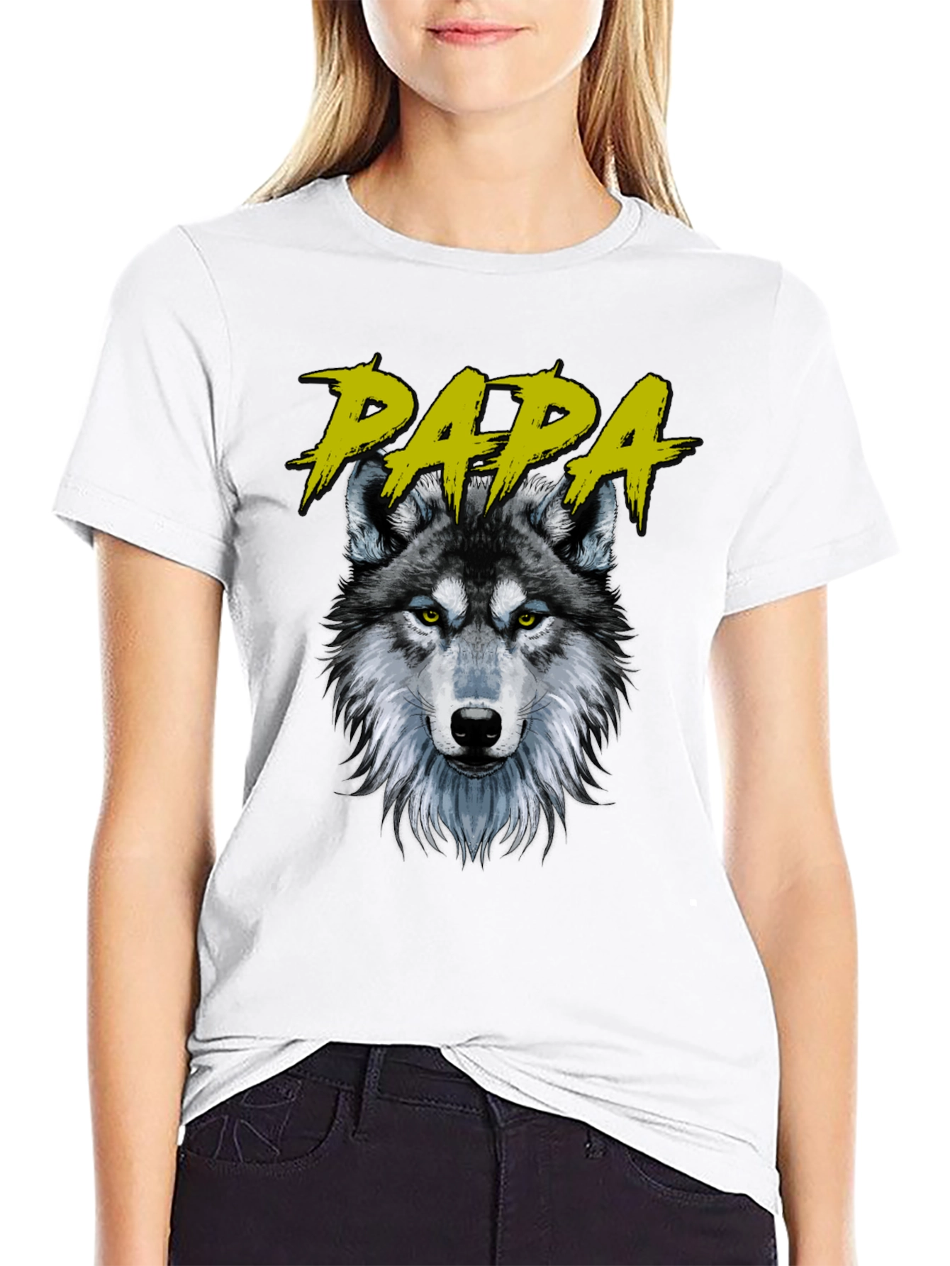 Papa Wolf Graphic T-Shirt - Black Cotton Tee