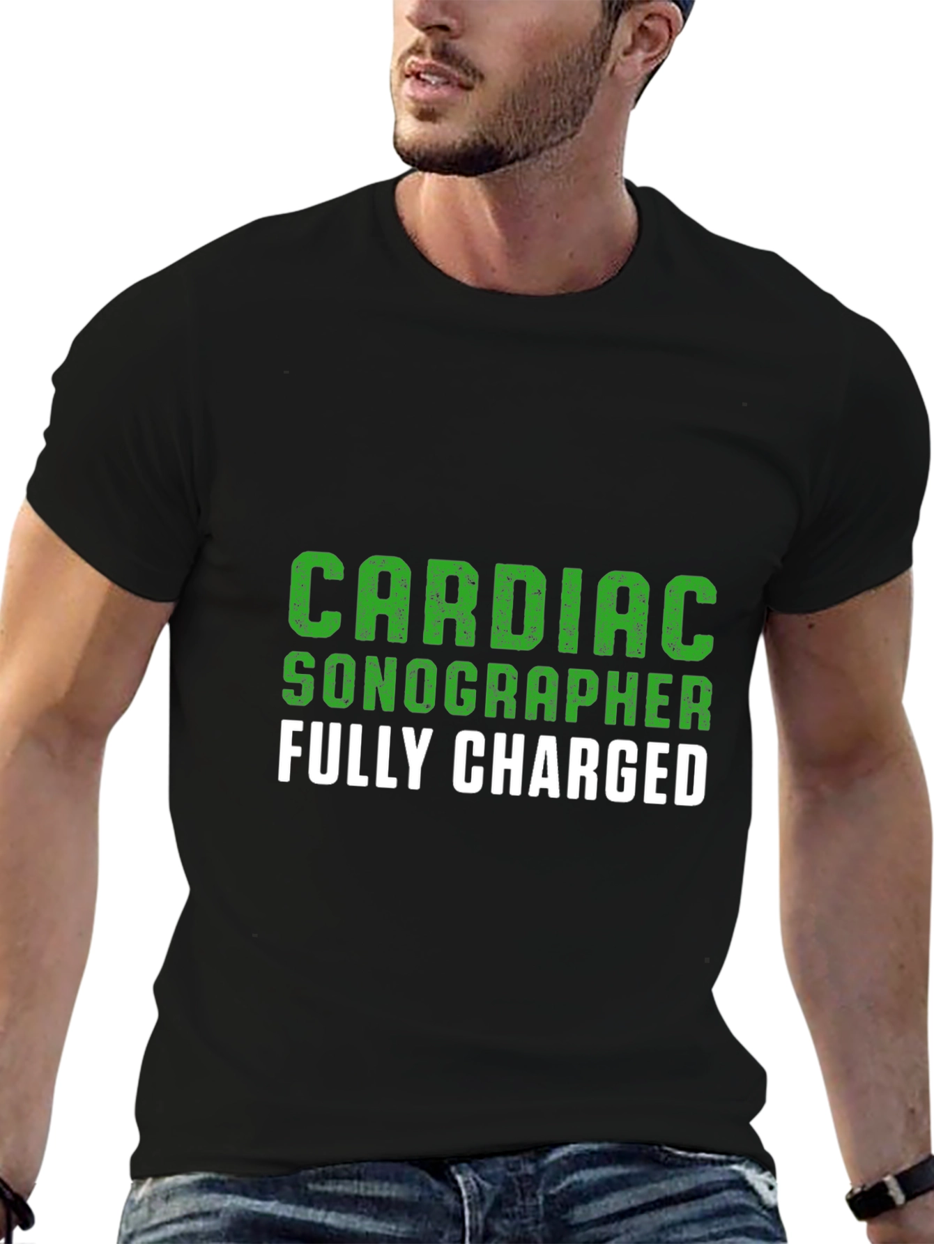 Cardiac Sonographer T-Shirt - Fully Charged