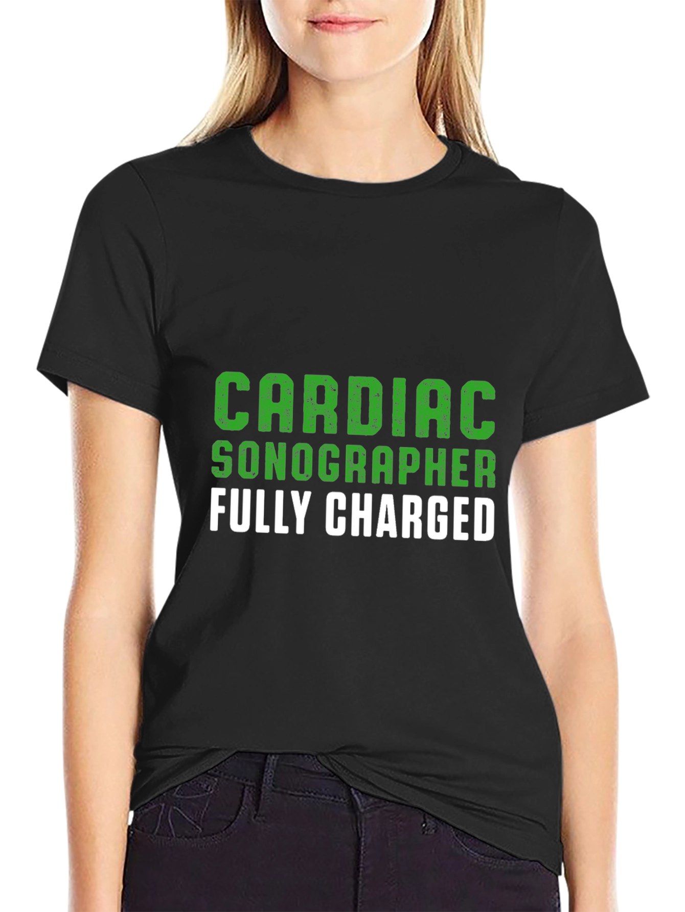 Cardiac Sonographer T-Shirt - Fully Charged