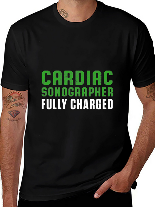 Cardiac Sonographer T-Shirt - Fully Charged
