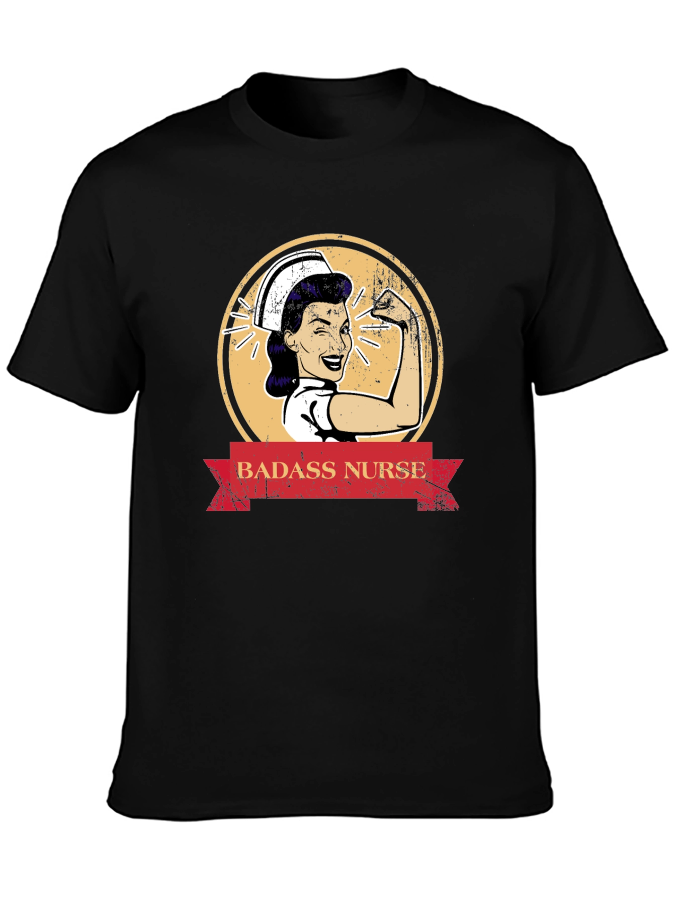 Badass Nurse Graphic Tee - Black T-Shirt