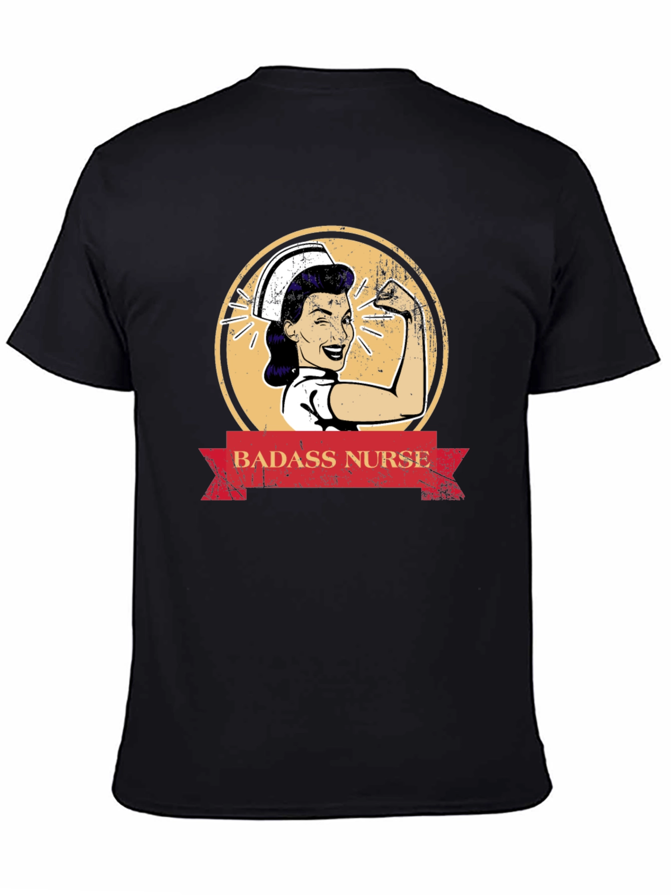 Badass Nurse Graphic Tee - Black T-Shirt