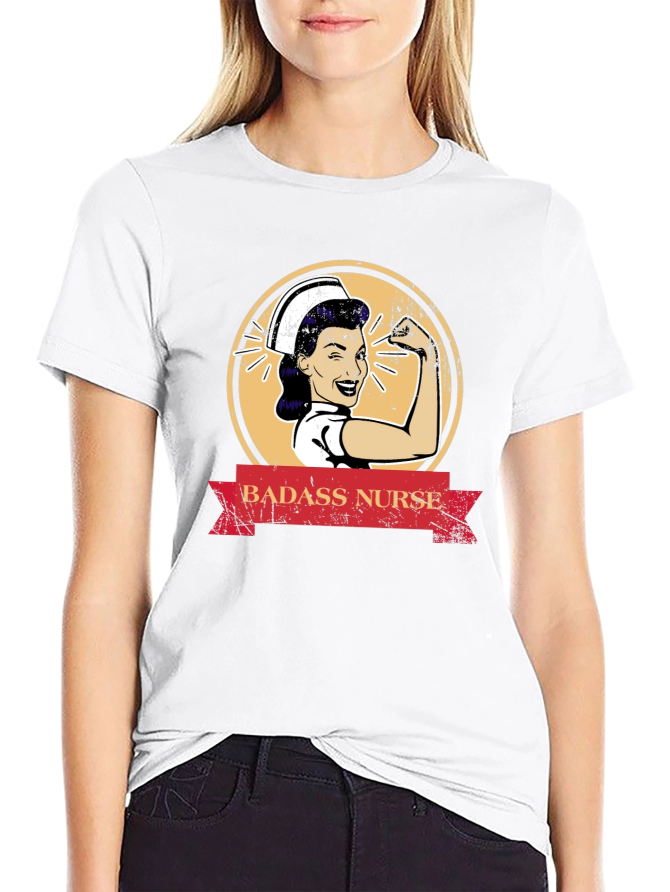 Badass Nurse Graphic Tee - Black T-Shirt