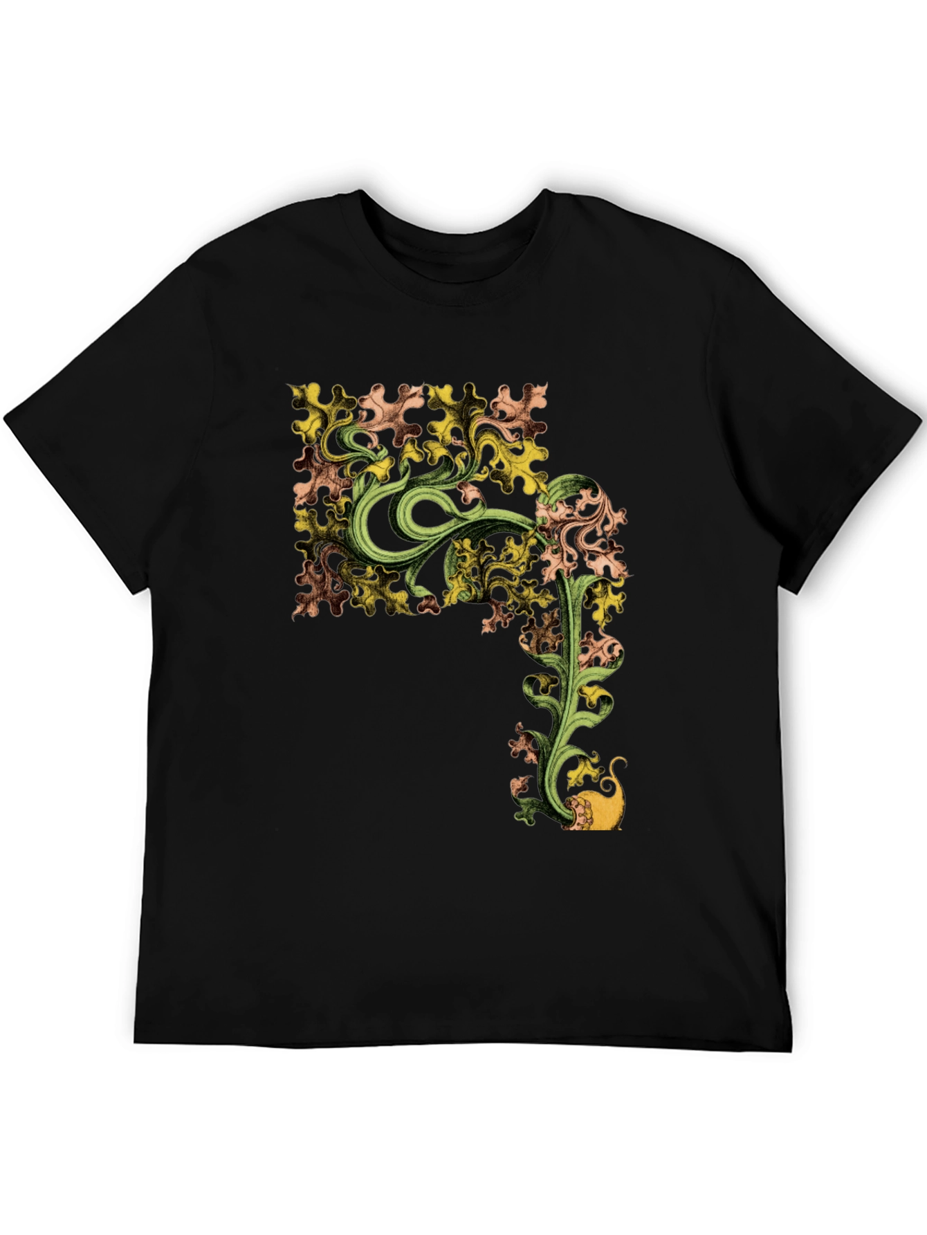 Botanical Cat Black Graphic Tee