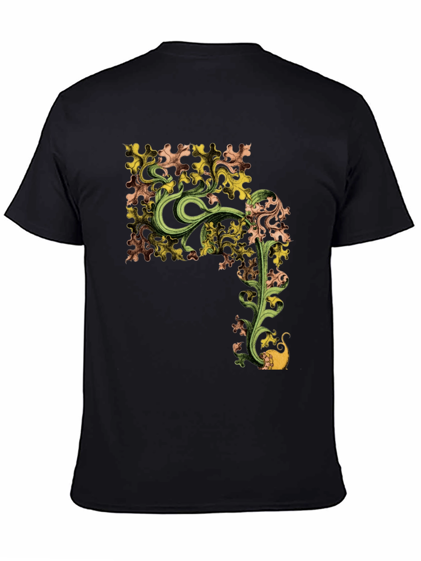 Botanical Cat Black Graphic Tee