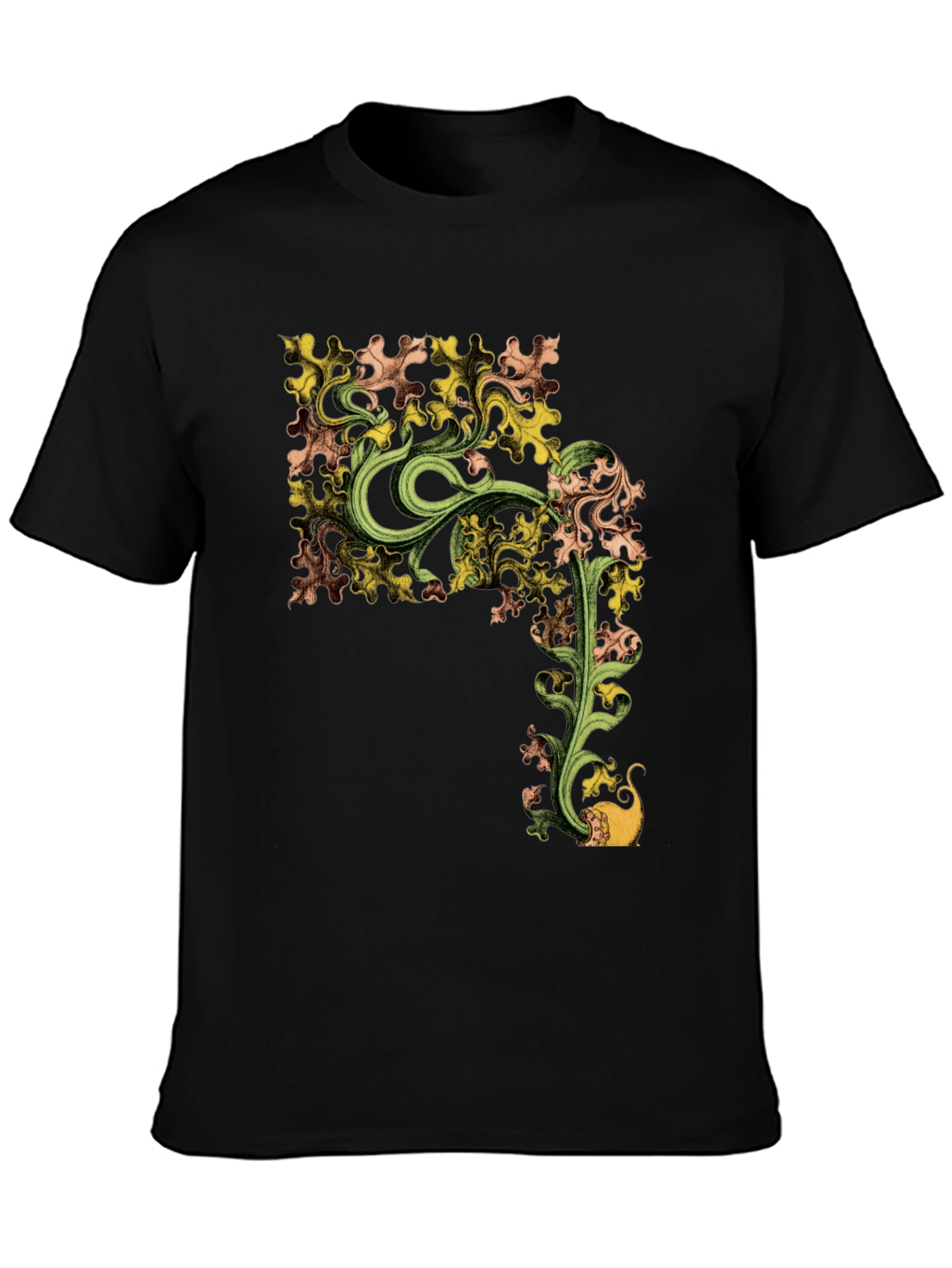 Botanical Cat Black Graphic Tee