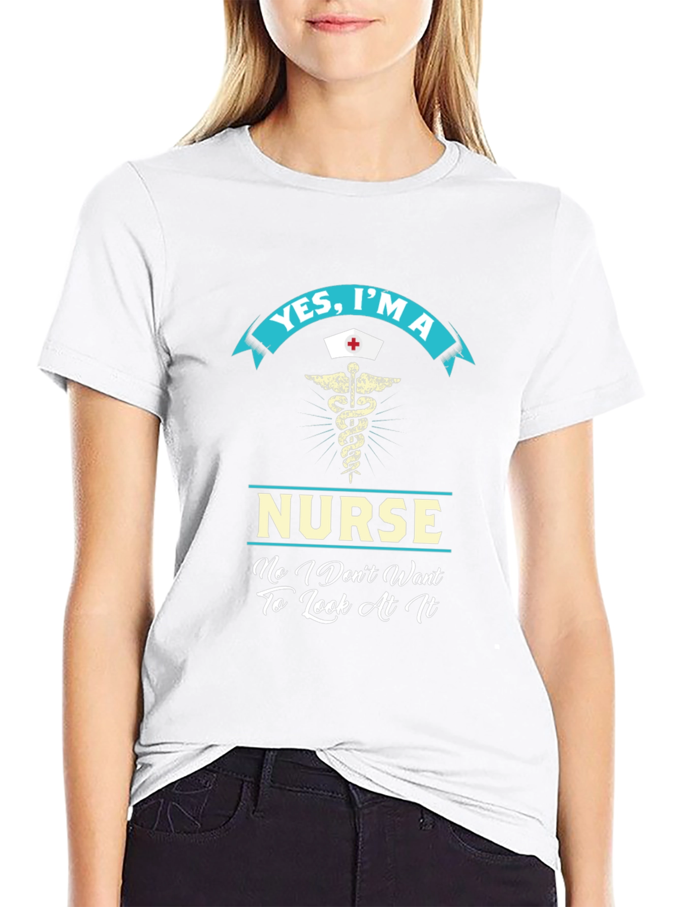 Yes Im A Nurse Funny Black T-Shirt
