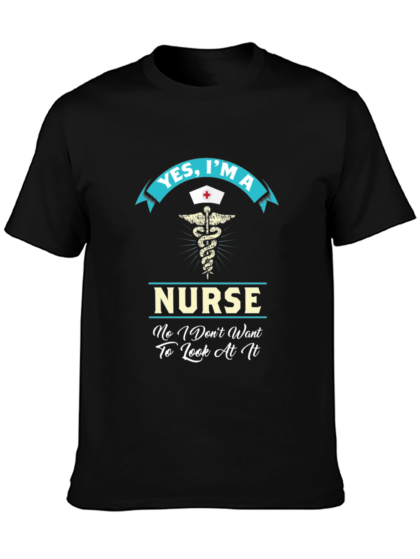 Yes Im A Nurse Funny Black T-Shirt