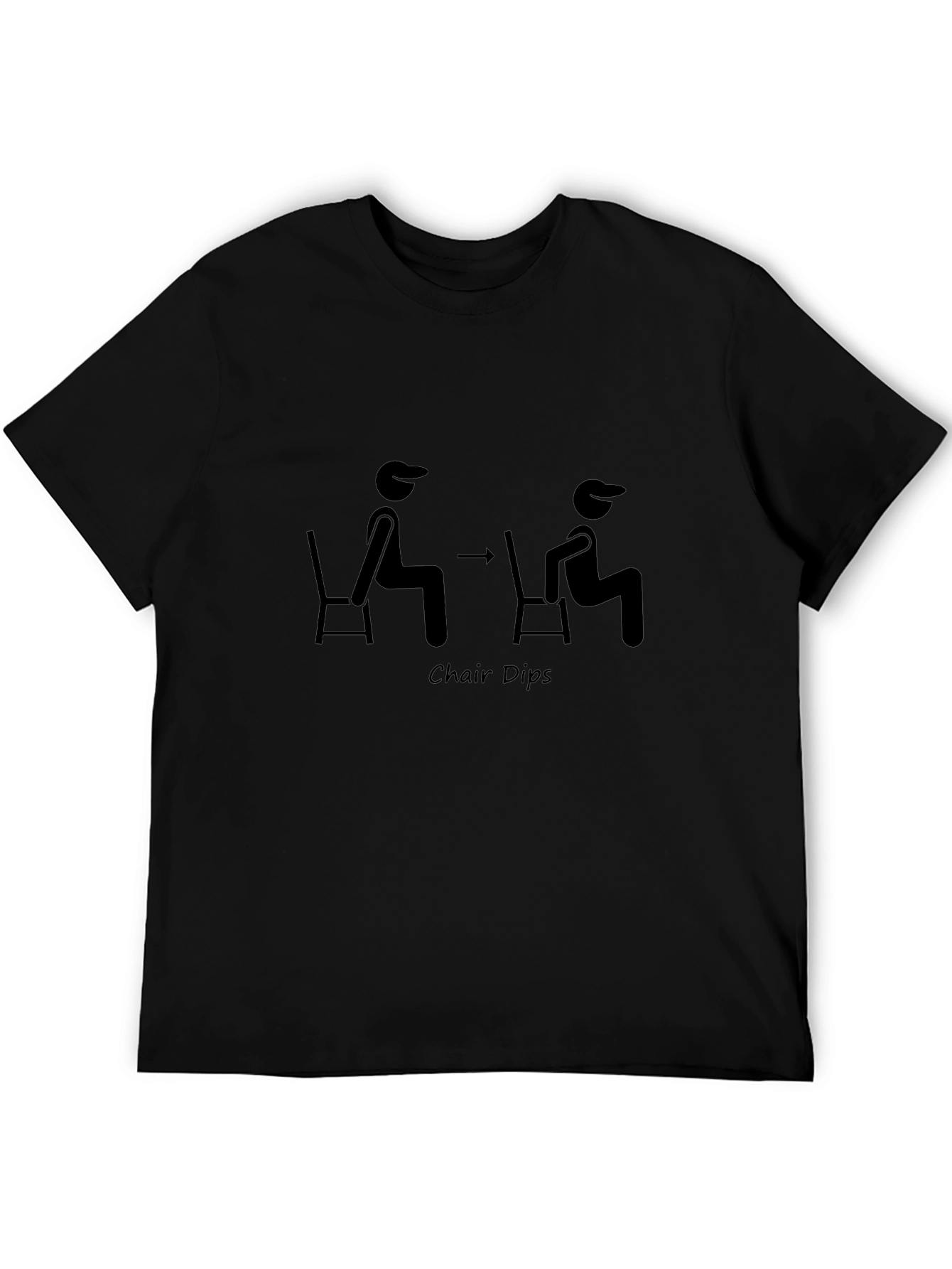 Chair Dips Exercise Graphic Tee - Black