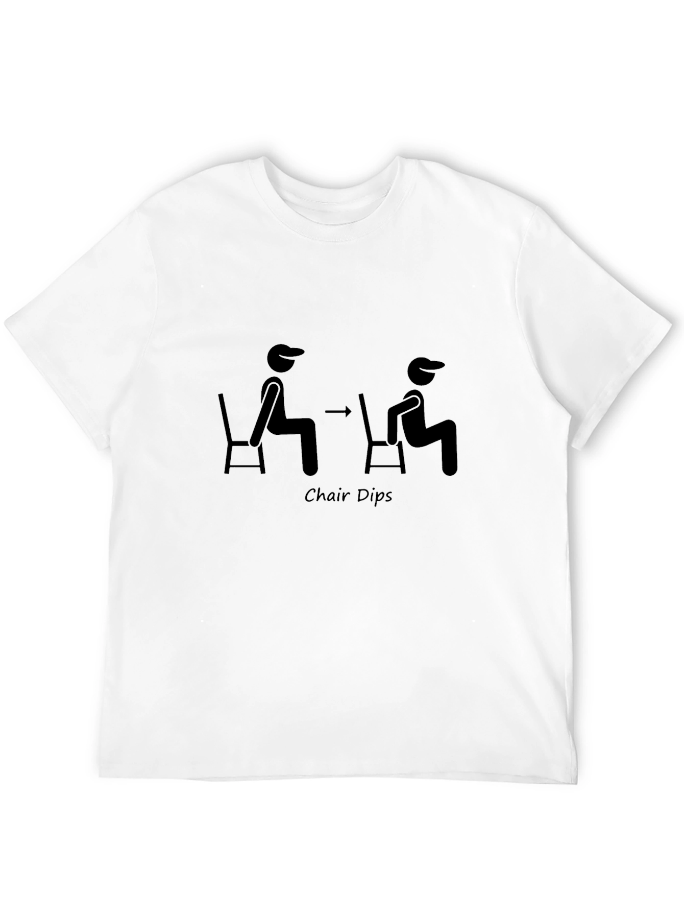 Chair Dips Exercise Graphic Tee - Black