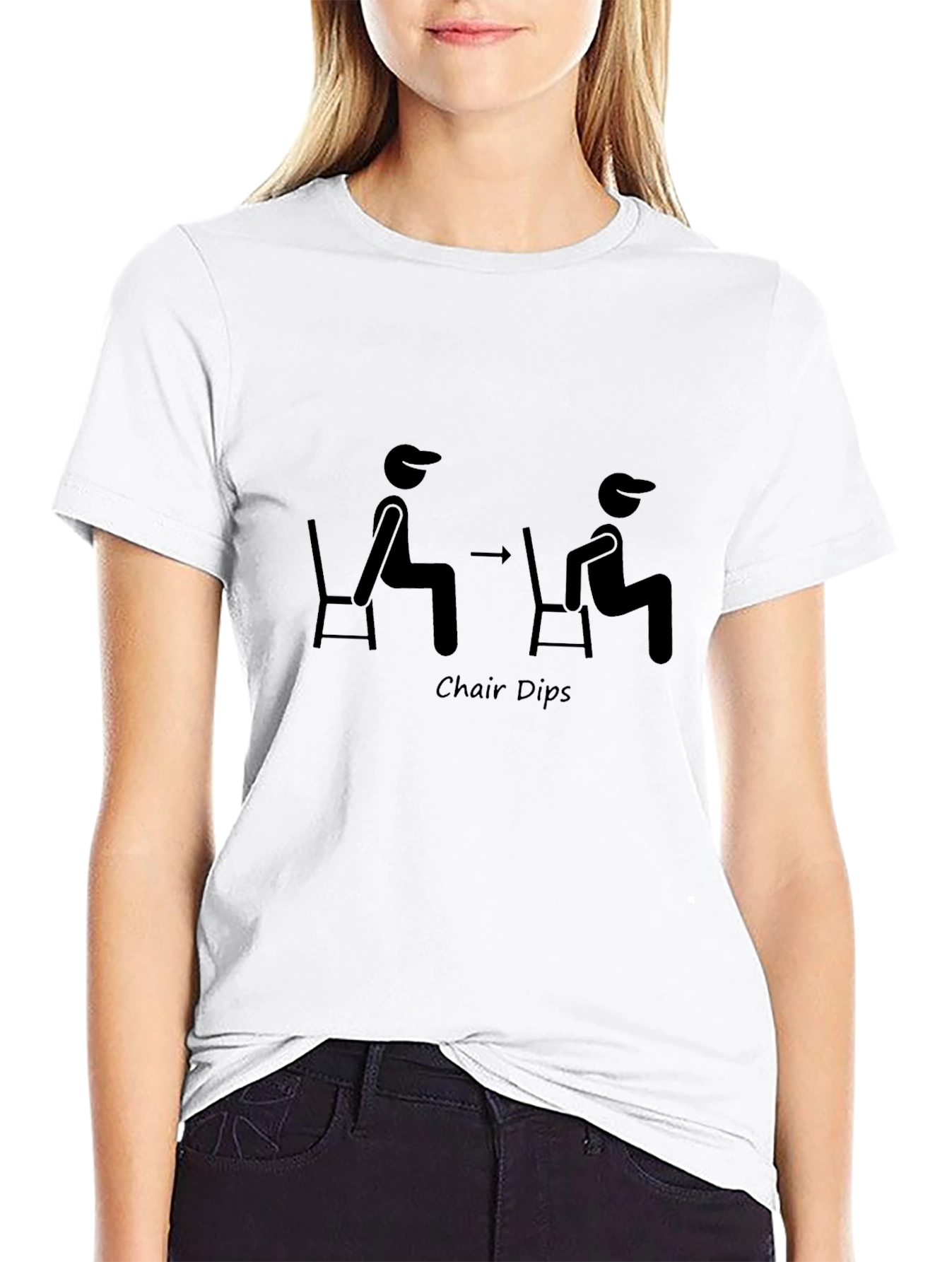 Chair Dips Exercise Graphic Tee - Black