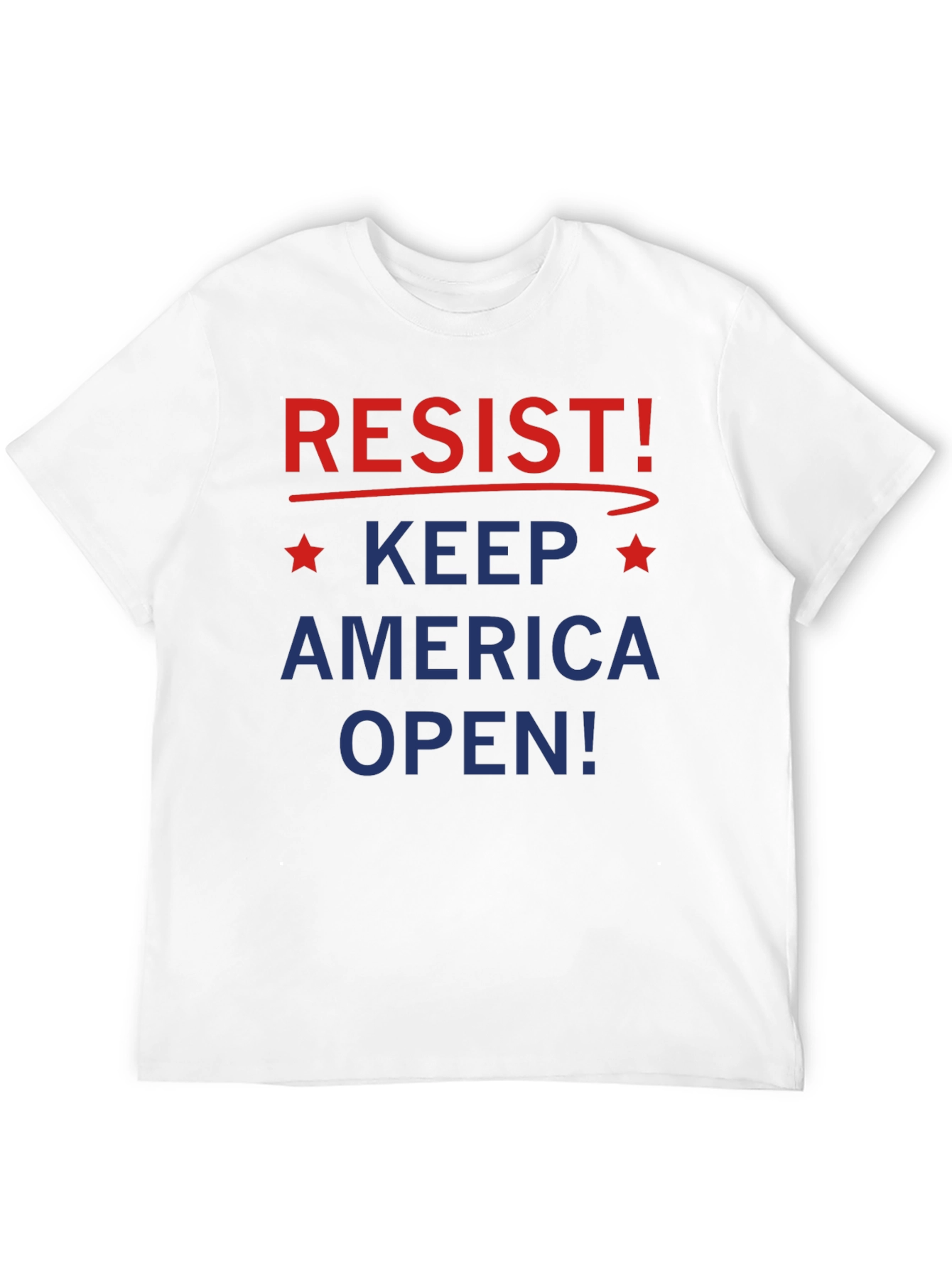 Resist! Keep America Open Black Graphic T-Shirt