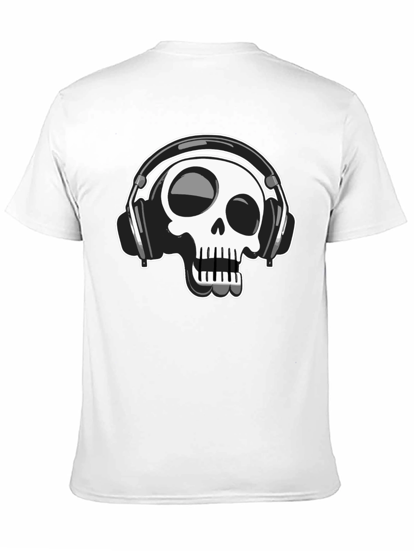 Skull Wearing Headphones Graphic Tee