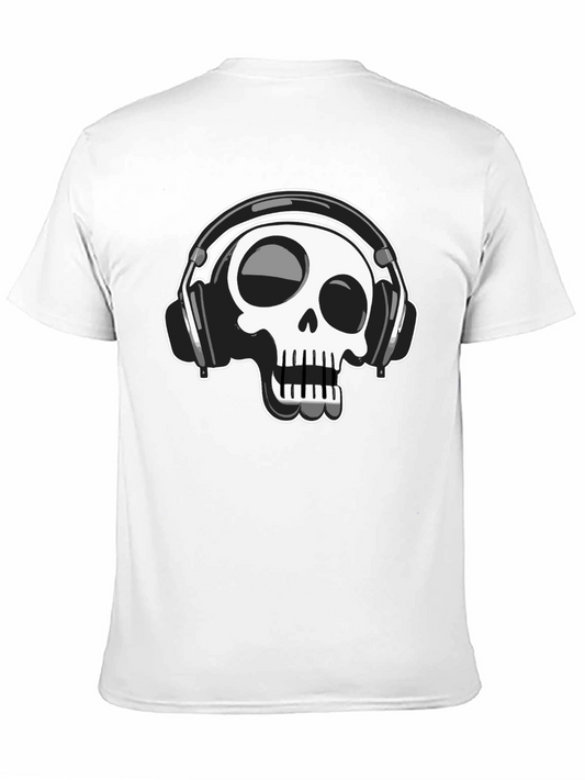 Skull Wearing Headphones Graphic Tee