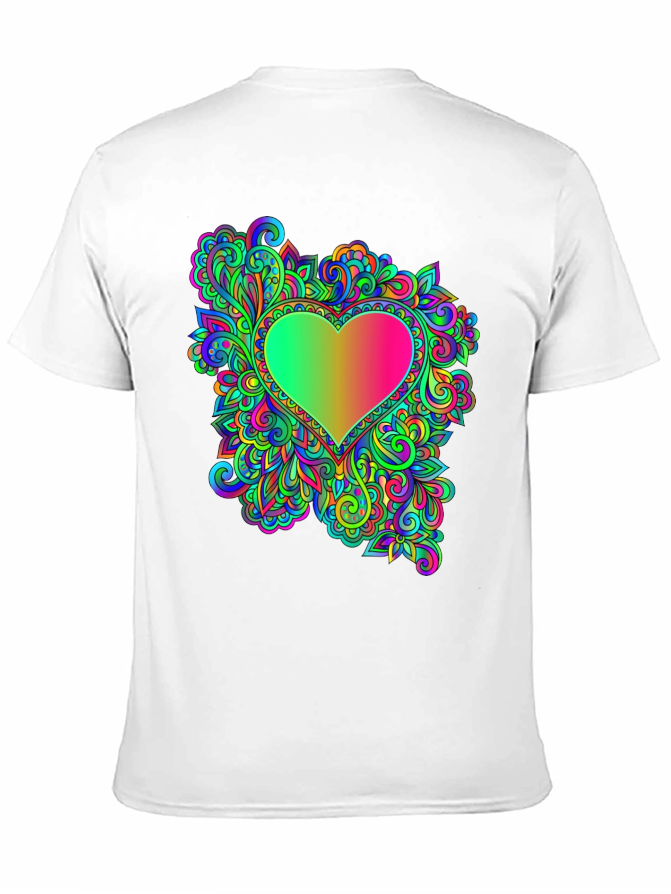 Psychedelic Heart Graphic Tee - Black