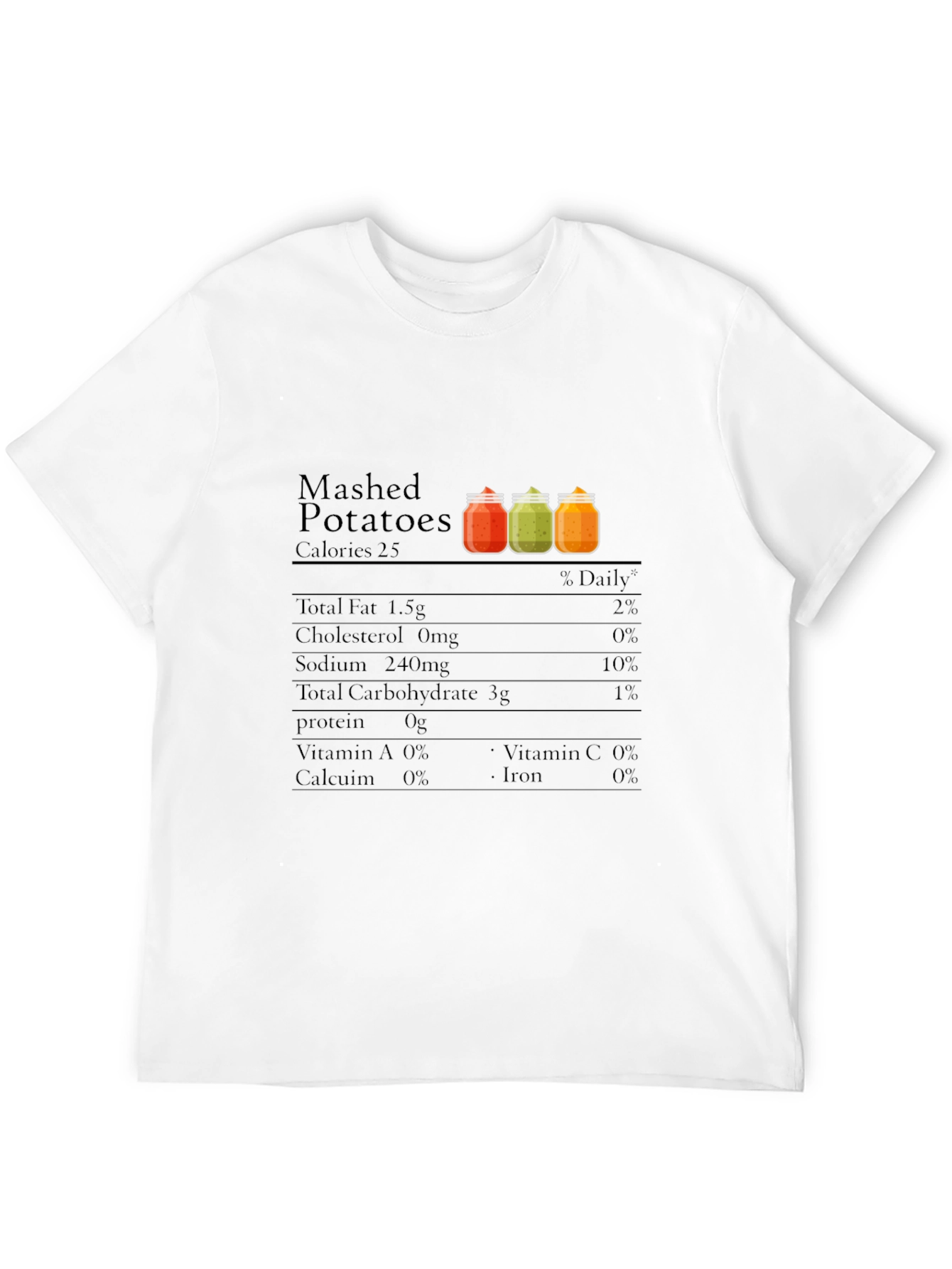 Mashed Potatoes Nutrition Facts T-Shirt