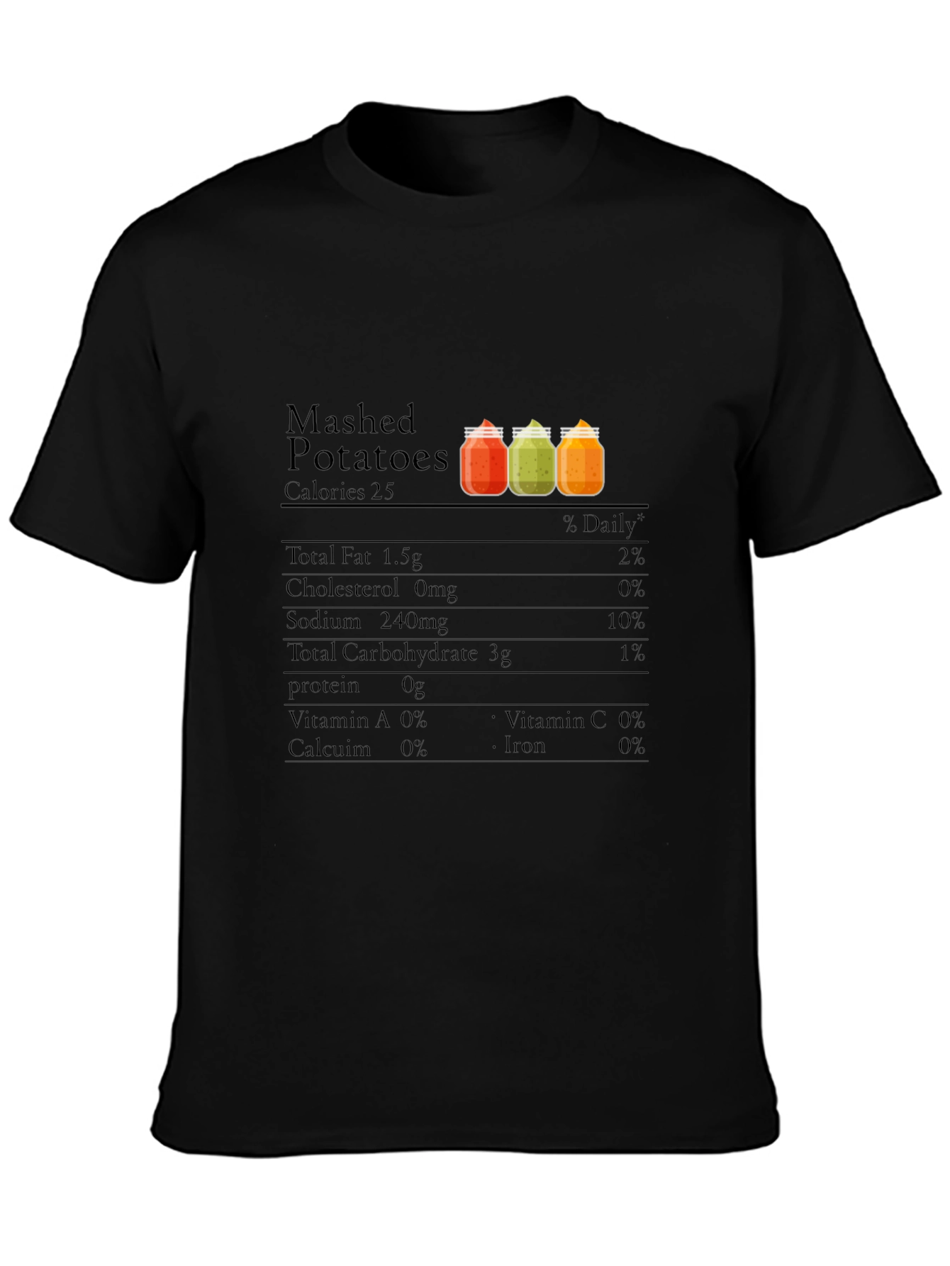 Mashed Potatoes Nutrition Facts T-Shirt