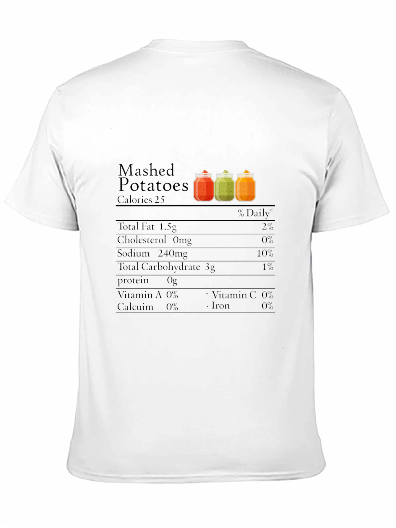 Mashed Potatoes Nutrition Facts T-Shirt