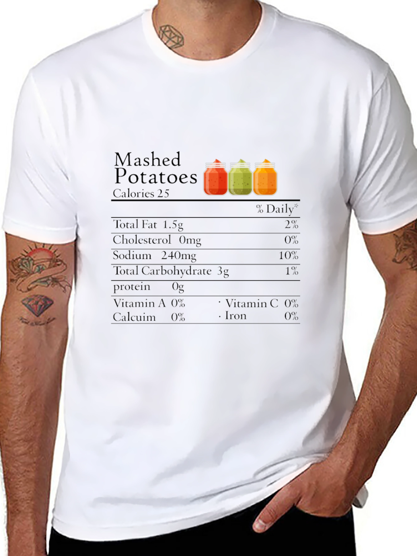 Mashed Potatoes Nutrition Facts T-Shirt