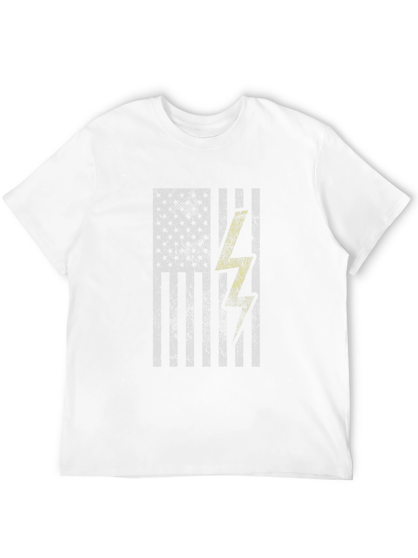 American Flag Lightning Bolt Graphic Tee - Black