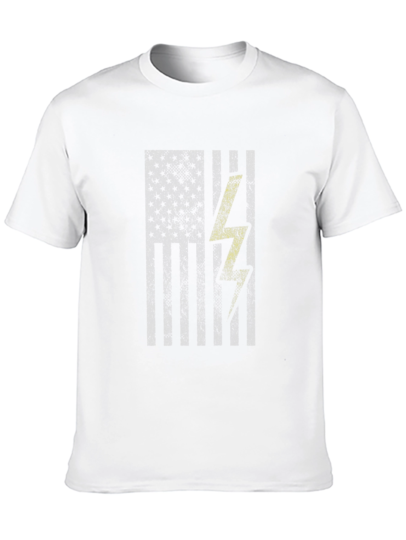 American Flag Lightning Bolt Graphic Tee - Black