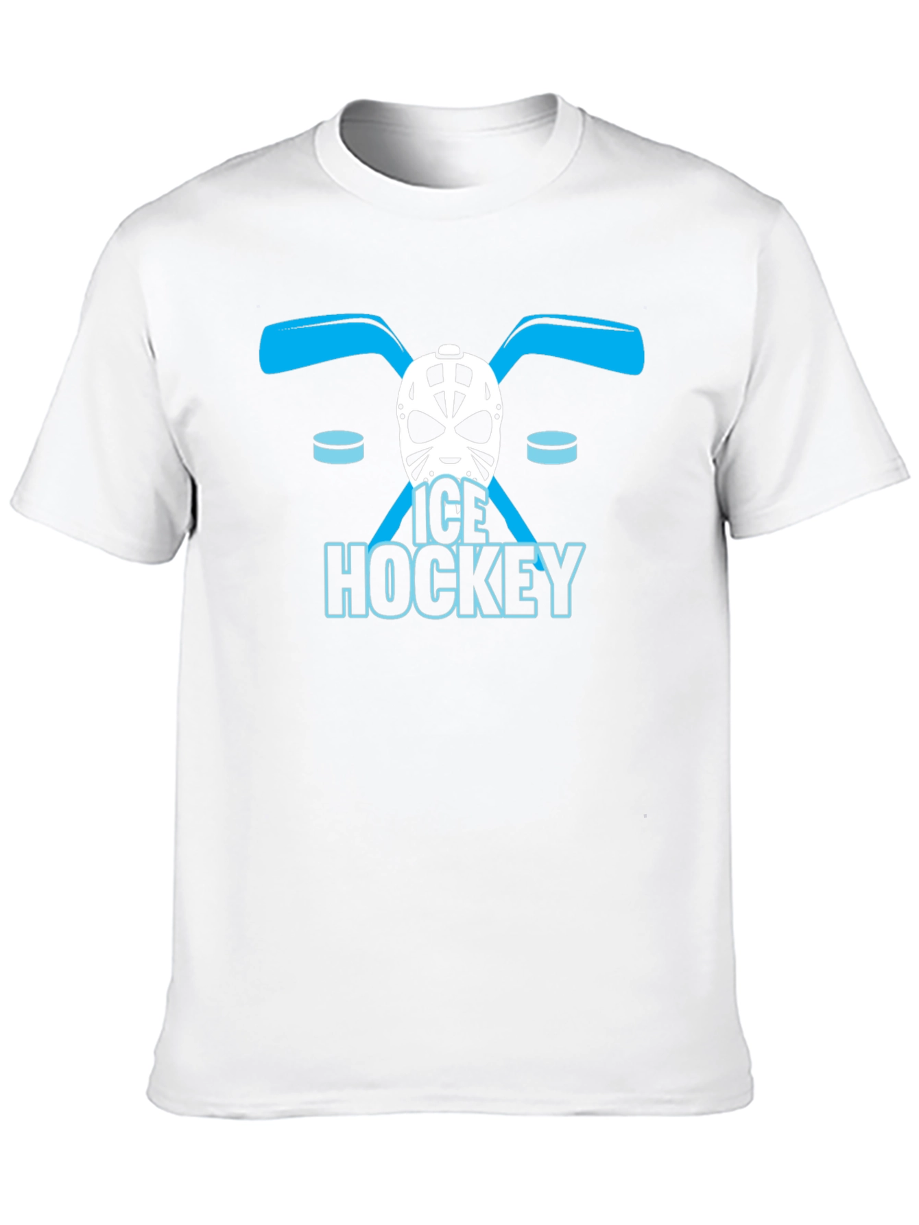 Ice Hockey Graphic Tee - Black Cotton T-Shirt