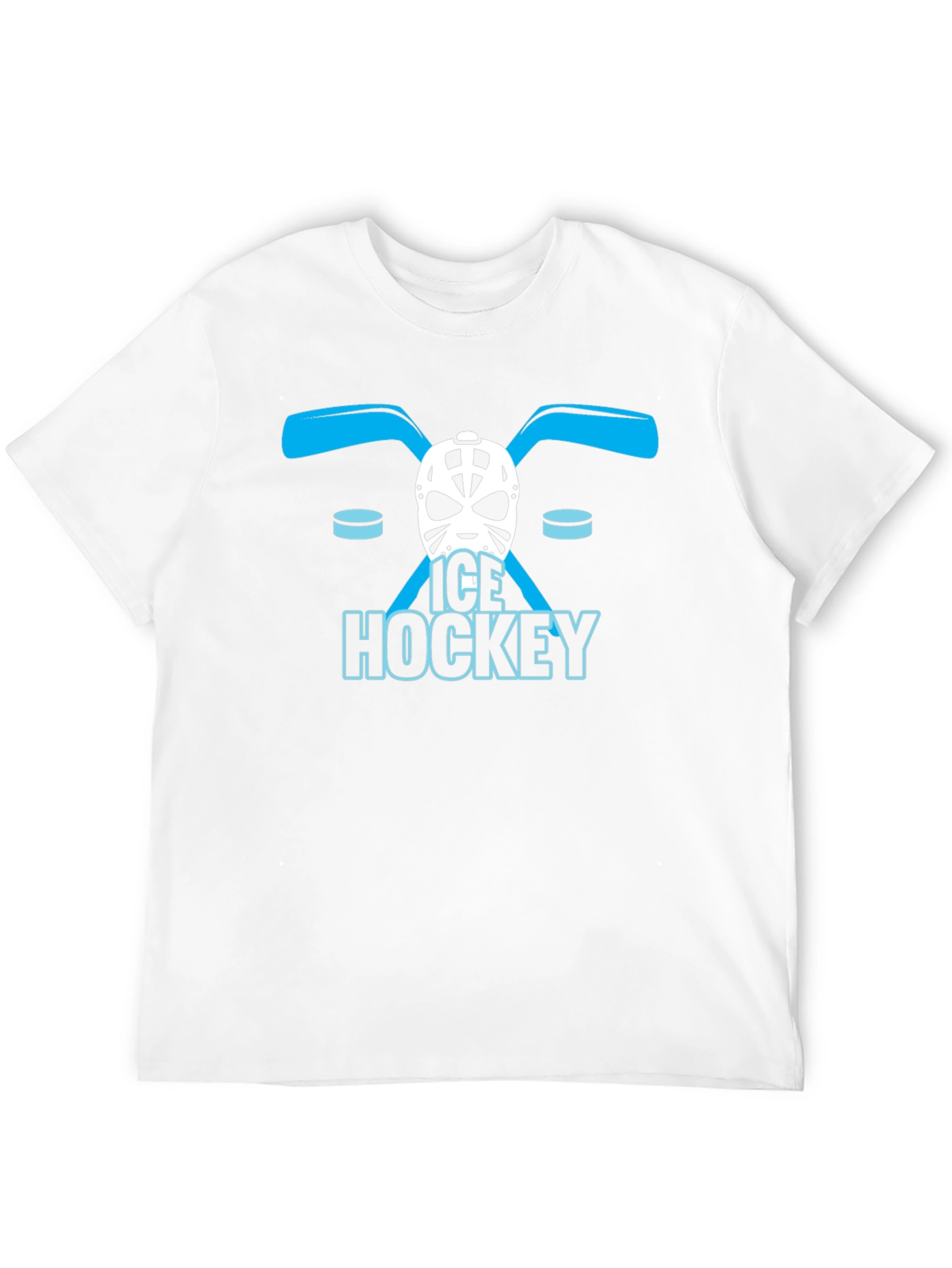 Ice Hockey Graphic Tee - Black Cotton T-Shirt