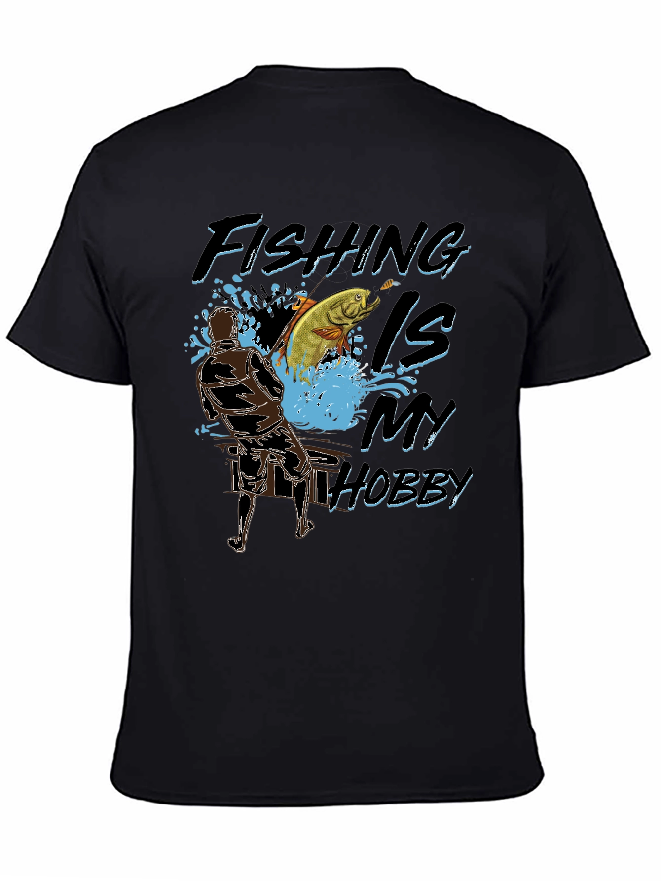 Fishing Is My Hobby Black T-Shirt