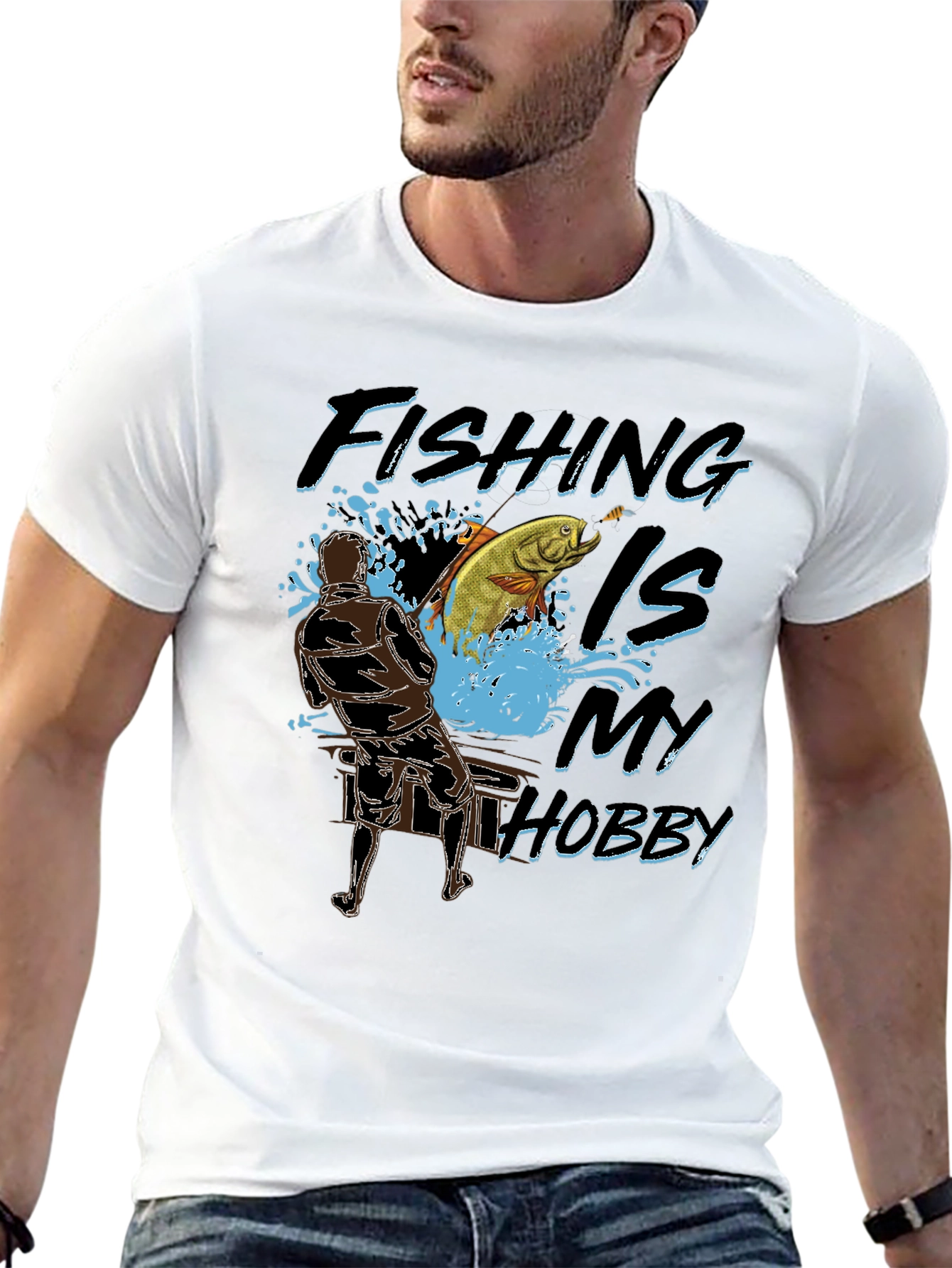 Fishing Is My Hobby Black T-Shirt