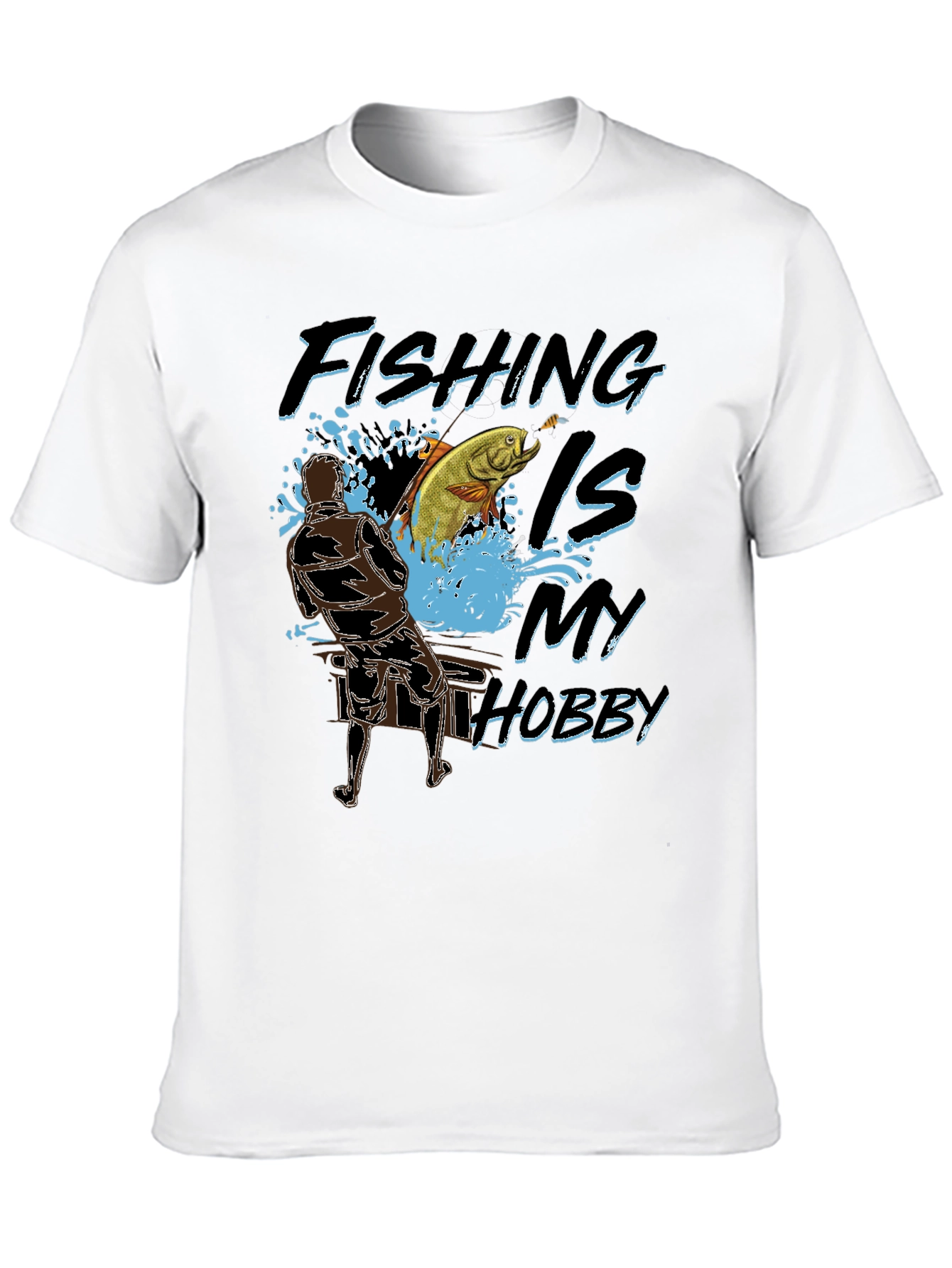 Fishing Is My Hobby Black T-Shirt