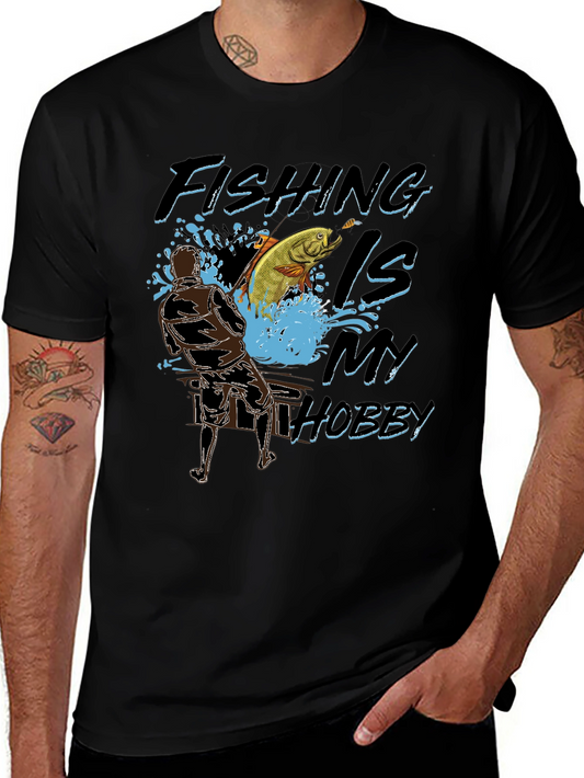 Fishing Is My Hobby Black T-Shirt